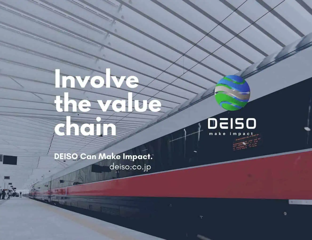 Stazione ferroviaria con messaggio sulla catena del valore Deiso.