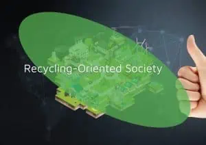 Pouce levé pour l'illustration du concept de société axée sur le recyclage.