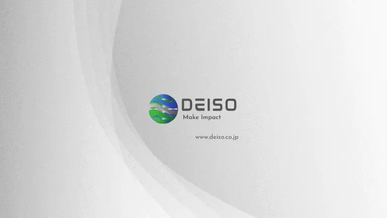 DEISO インパクトを与えるスローガンを掲げたロゴ