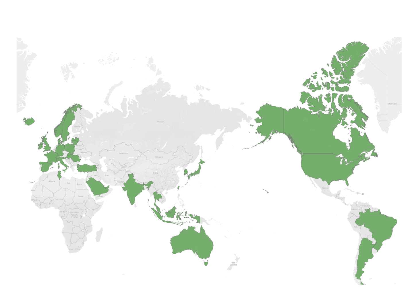 Mapa do cliente DEISO em todo o mundo