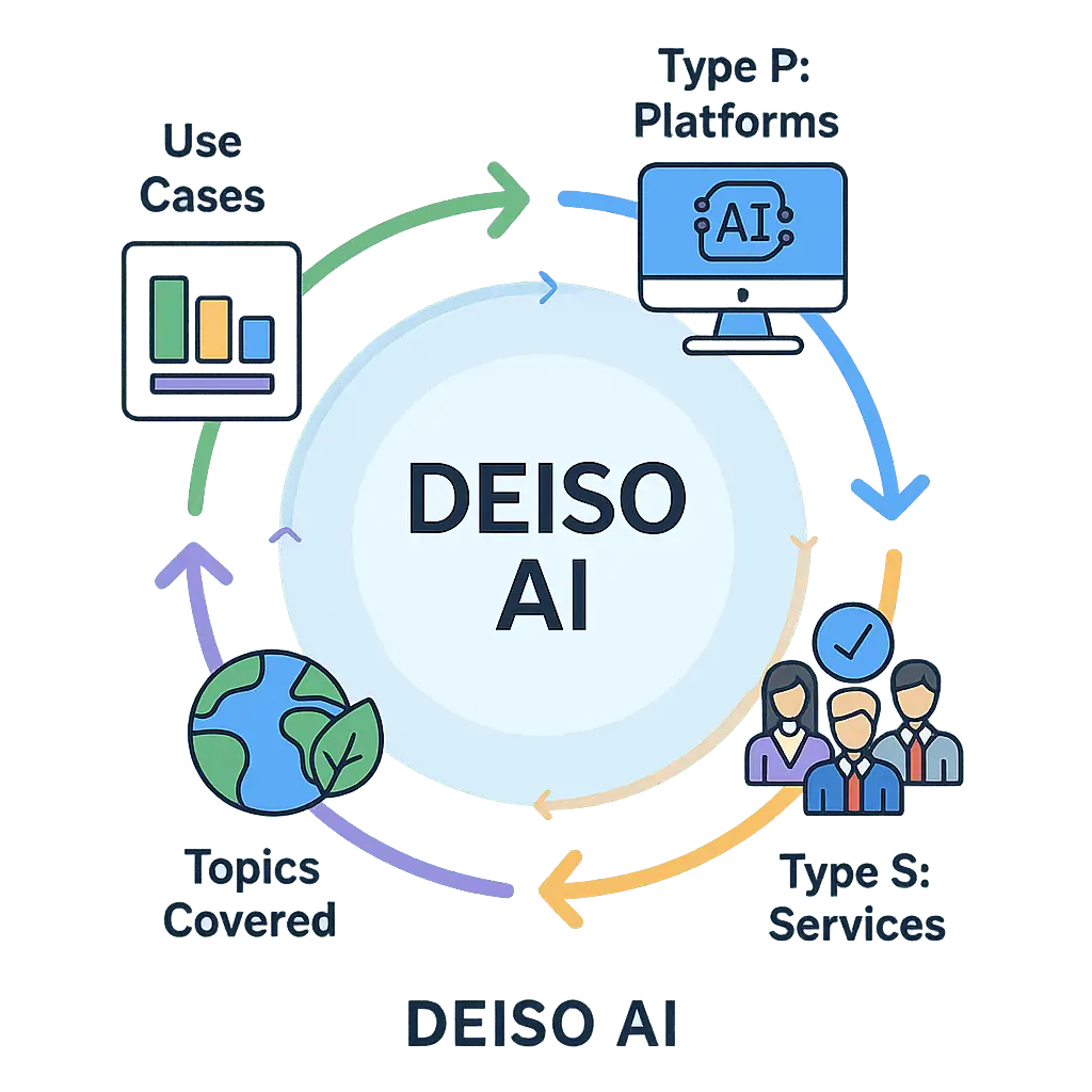 DEISO AI diagramma dei servizi e dei casi d'uso della piattaforma.