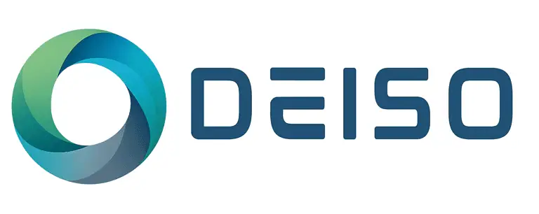 녹색-파란색 추상 디자인의 Deiso 로고