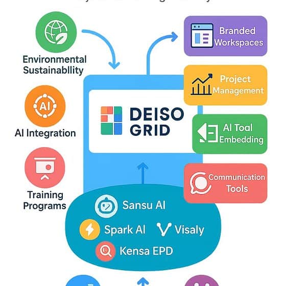 DEISO Grid platform diagram for sustainability projects.