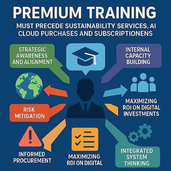 Diagram of premium training benefits for digital investments.