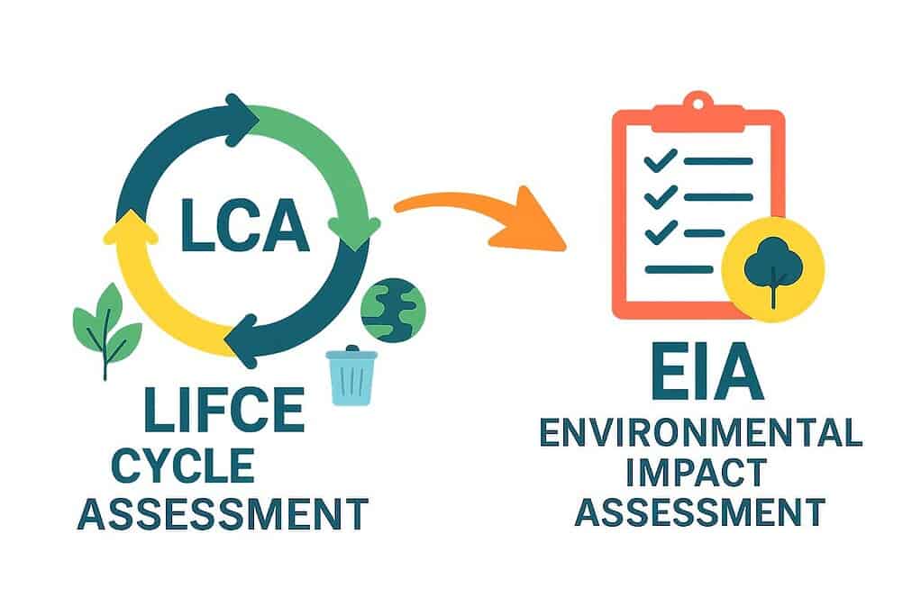 Diagramma del ciclo di vita e della valutazione dell'impatto ambientale