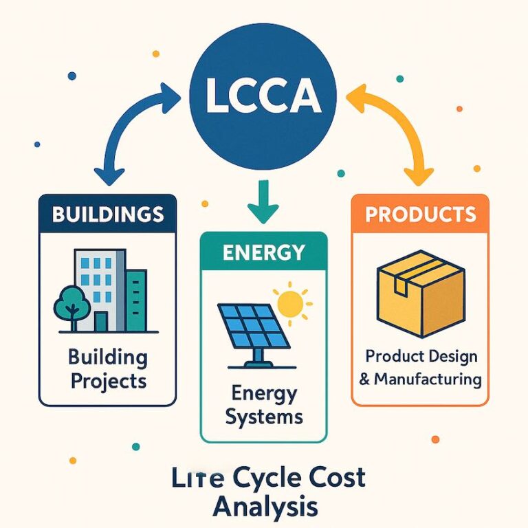 Analisi dei costi del ciclo di vita per edifici, energia, prodotti.