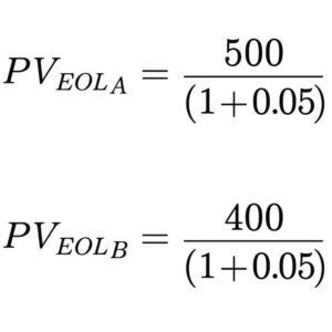 Calcoli del valore attuale con valori diversi