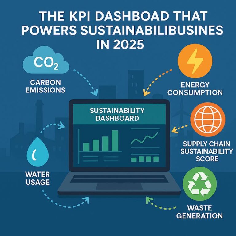 Dashboard sulla sostenibilità con parametri chiave per il 2025.