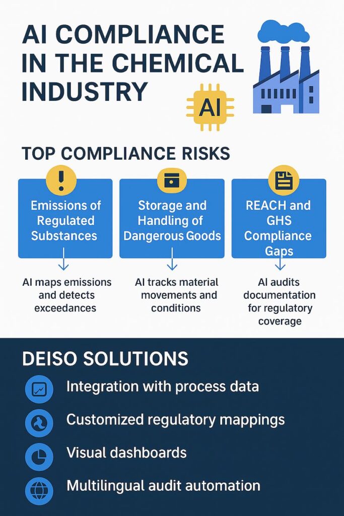 Infografica sulla conformità dell'IA nell'industria chimica
