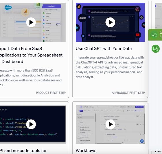Spark DEISO dashboard with chatbot and product previews.