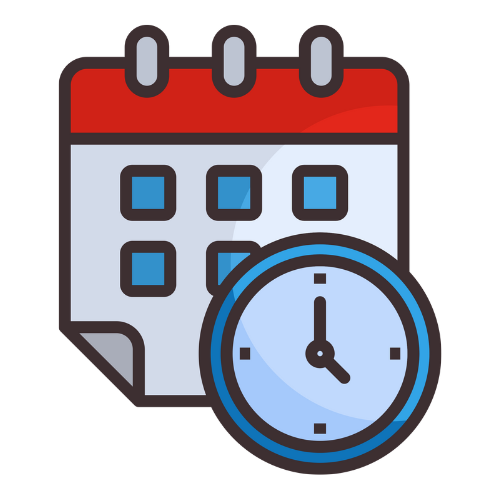 Calendar and clock icon for scheduling events