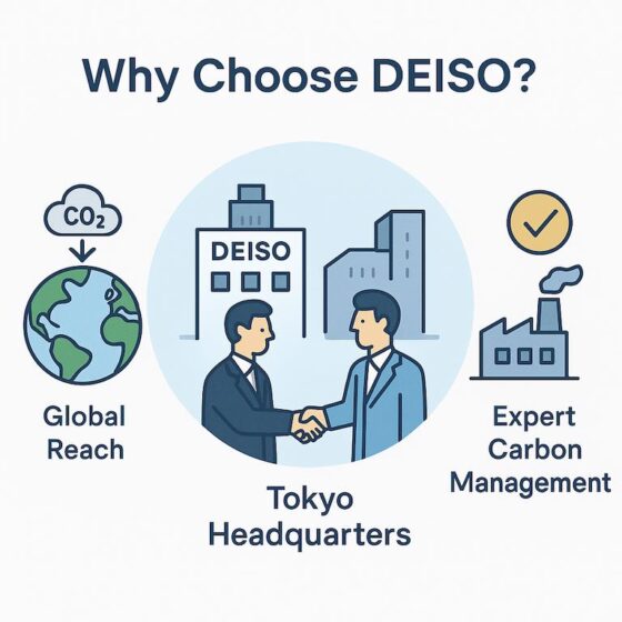 DEISO offers global carbon management, Tokyo headquarters.