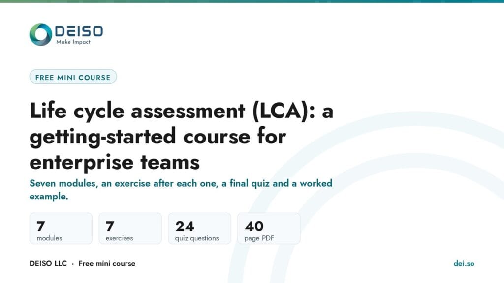Formation à l’analyse du cycle de vie (LCA) pour les entreprises